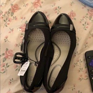 Black dressy wedges NWT size 9
